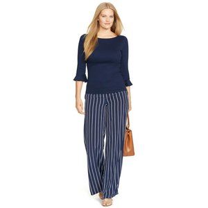 Ralph Lauren Wide Leg High Waist Striped Pant